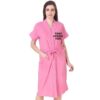 Women Trendy Fuzzy Robe Pink Bathrobe