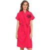 Printed Logo Pink Fuzzy Robe Unisex Bathrob