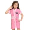 Pink Two-Tone Long Fuzzy Robe Girl Bathrobe