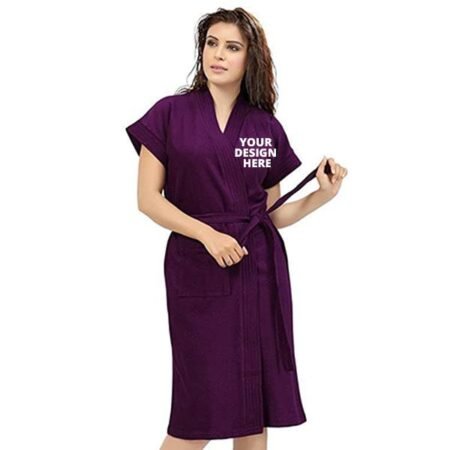 Purple Women Fuzzy Robe Unisex Bathrobe
