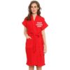 Red Printed Logo Fuzzy Robe Unisex Bathrobe