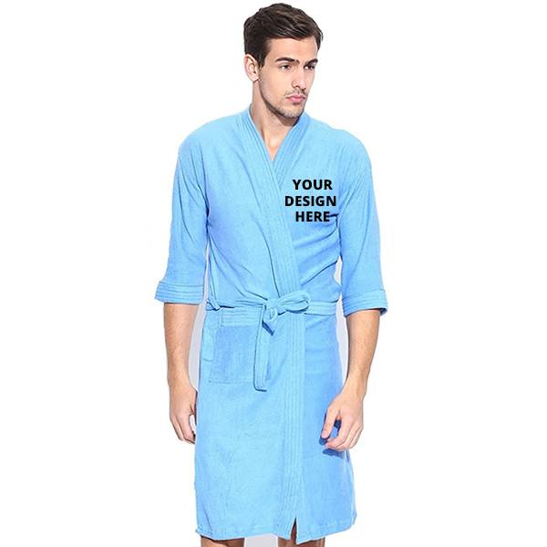 Buy Firozi Long Fuzzy Robe Men Bathrobe Towel Full Sleeve