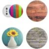 Wooden Design Printed Button Badge