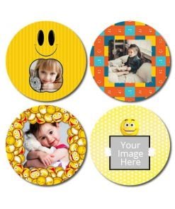 Buy Emoji Design DIY Photo Circle Coasters | Custom Own Printable Unique | Gift For Loves Ones