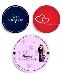 Buy Anniversary D Photo Printed Circle Stickers | Customized Own 3D Kraft Labels | Gift For Loves Onesd