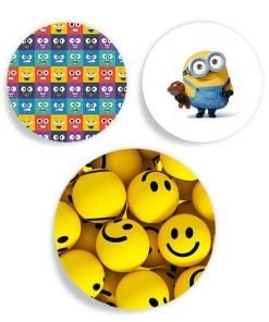 Buy Emoji Design Photo Printed Circle Stickers | Customized Own 3D Kraft Labels | Gift For Loves