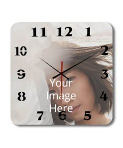 Buy Square Photo Printed Custom Wall Clock | Stylish Own Girl Design Big | Home Clock Gift For Loves Ones