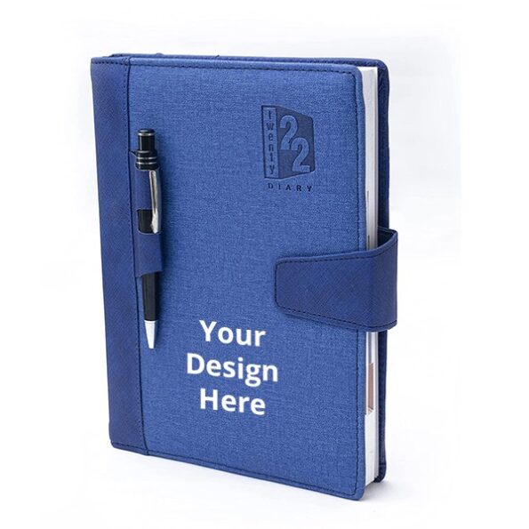 Buy Blue Printed Pocket Personal Dairy W Pen | Customized 2022 Edition Elegant | Executive Hard Cover Diary