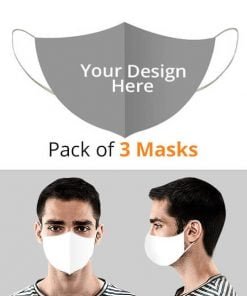 Buy 3 Pack Custom Printed Reusable Face Mask | Own Design Comfortable Breathable | 100% Protected Cotton Mask
