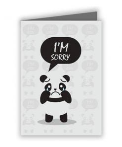 Cute Teddy Sorry Text Print Greeting Card