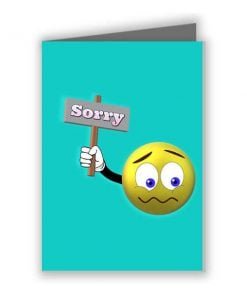 Emoji Sorry D Photo Printed Greeting Card