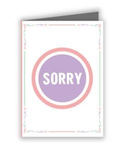 I am Sorry Text D Printed Greeting Card