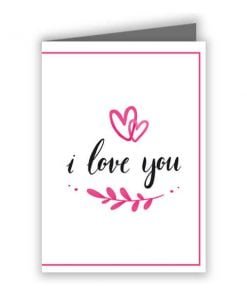 I Love You Text D Printed Greeting Card