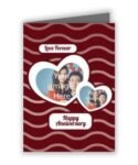 Buy Love Shape Anniversary Photo Greeting Card | Personalized Handmade 3D/ Plain | Card For All Occasions