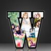 W Alphabet Backlit 7 Color LED Photo Lamp