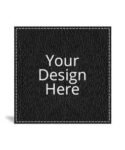 Black Square Design Photo Leather Coasters