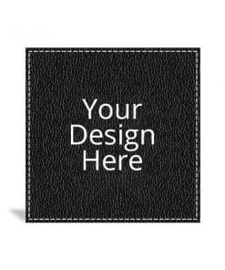 Buy Black Square Design Photo Leather Coasters | Custom Own Printable Unique | Gift For Loves Ones