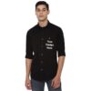 Black Customized Mens Slim Shirt