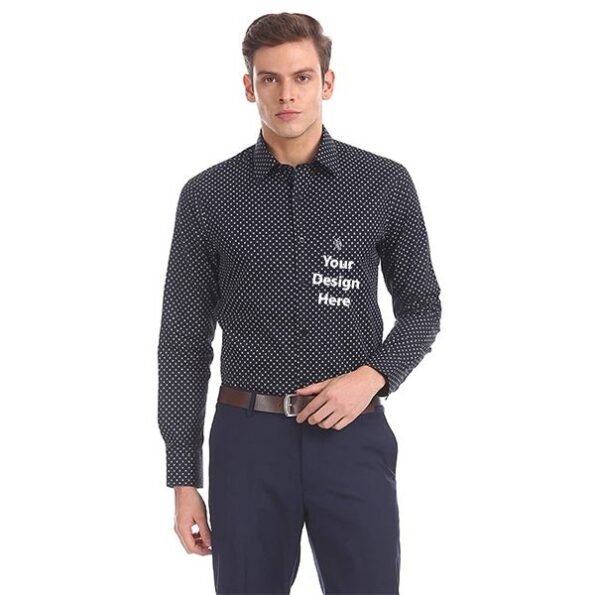 Buy Custom Black Men Solid Fit | U.S. POLO ASSN. Printed Regular | Full Sleeve Casual Shirt