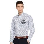 White Patterned Formal Fit Shirt