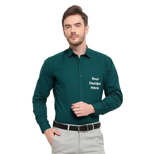 Buy Men Dark Green Checkered Single Cuff | Personalised Full Sleeve Collar Neck | Soft Fabric Shirt