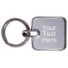 Square Shape 2 Side Engraved Metal Keychain