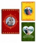 Buy Wedding Design Custom A5 Spiral Notebook | Own Design Photo Printed | Diary For Corporate Gift