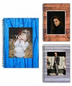 Buy Wood Design Custom A5 Spiral Notebook | Own Design Photo Printed | Diary For Corporate Gift