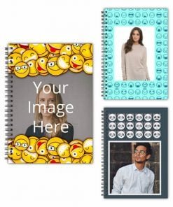 Buy Emoji Design Custom A5 Spiral Notebook  | Own Design Photo Printed | Diary For Corporate Gift