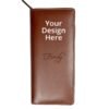 Brown Unisex Leather Passport Hand Holder