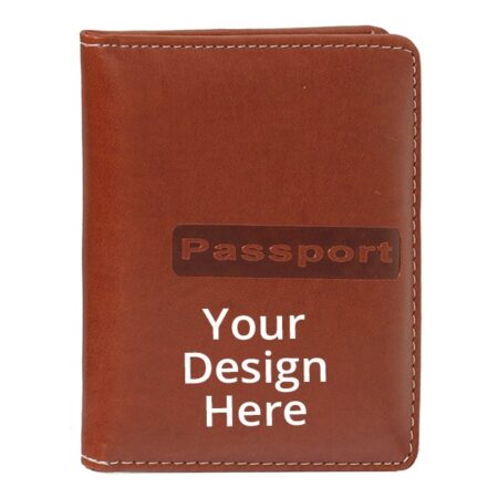 Brown RIFD Unisex Leather Passport Holder