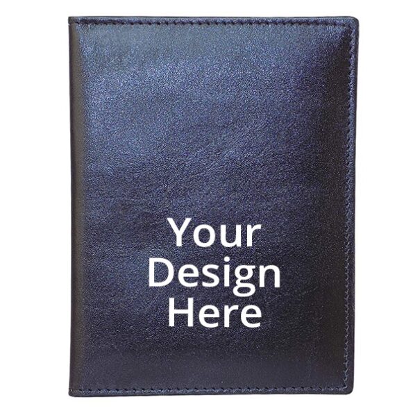 Buy Blue Printed Unisex Leather Passport Holder | Own Crafted Design Waterproof | Travel Cover For Gift