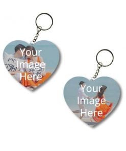 Buy 2 Side Heart Shape Photo Printed Keychain | Own Design Personalized Metal | Key Ring Car Bike Gifting