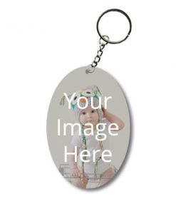 Buy Oval Shape 2 Side Photo Printed Keychain | Own Design Personalized Metal | Key Ring Car Bike Gifting
