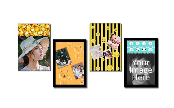 Buy Emoji Design Custom Photo Printed Canvas | Own Wall Art Rectangle Paper Frames | Gift For Loves Ones