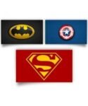 Buy Superhero Design Printed Rectangle Stickers | Customized Own 3D Kraft Labels | Gift For Loves Onesd