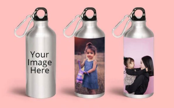 Buy Customized Cute Girl  Photo Printed Sipper Water Bottle – Silver