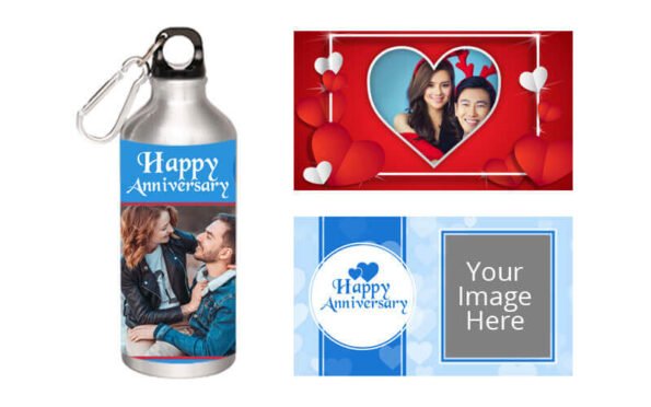 Buy Love D Photo Print Silver Sipper Bottle | Custom Stainless Steel Engrave | Vacuum Insulated Fresh Water bottle