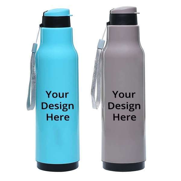 Buy Blue Customized Milton Thermosteel Hot and Cold Water Bottle, 500 ml