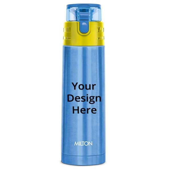 Buy Blue Customized Milton Thermosteel Hot and Cold Water Bottle, 500 ml