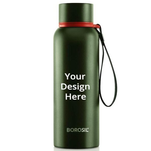 Buy Green Customized Borosil Stainless Steel Hydra Trek Vacuum Insulated Flask Water Bottle, (500 ml)