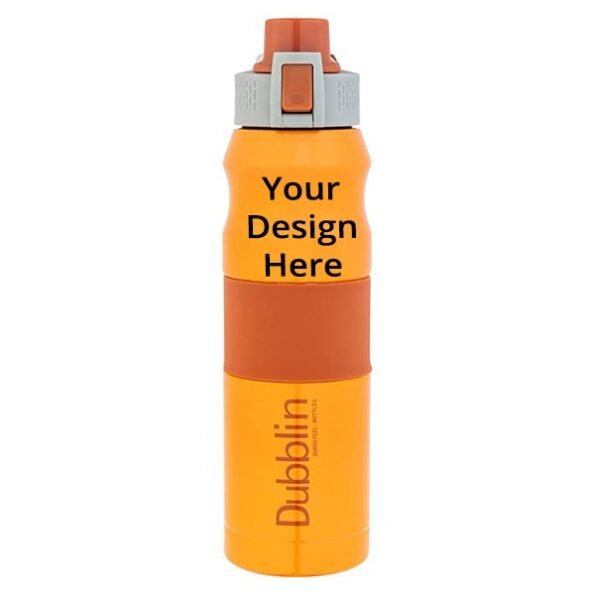 Buy Customized Orange Stainless Steel Double Wall Vacuum Insulated, BPA Free Water Bottle (680 ml)