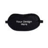 Basic Black Text Print Adju Strap Eye Mask