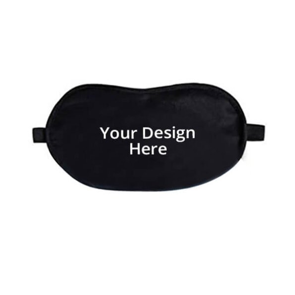 Buy Basic Black Text Print Adju Strap Eye Mask | Customized Cooling Gel Insert | Luxury Sleeping Shade Cover