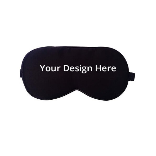 Buy Plain Black Adjustable Silk Strap Eye Mask | Customized Cooling Gel Insert | Luxury Sleeping Shade Cover