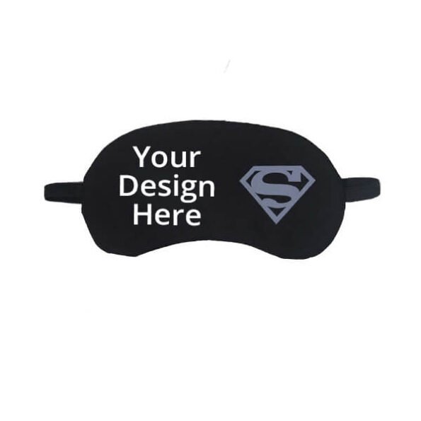 Buy Black Super Hero Logo Printed Adj Eye Mask | Customized Cooling Gel Insert | Luxury Sleeping Shade Cover