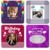 Birthday Design DIY Photo Square Coasters