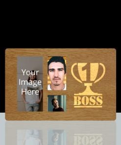 Buy Boss Design Hidden Message Wood Photo Frame | Customized Own Photo Printed | Best Gift For Loves Ones