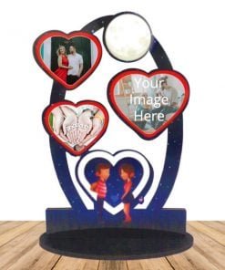Buy Couple Heart 4 College D Wood Photo Frames | Customized Own Photo Printed | Best Gift For Loves Ones