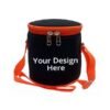 Black Orange Adj Strap Zipper Lunch Box